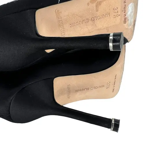 Manolo Blahnik + Vetements Printed Satin Ankle Boots In Black