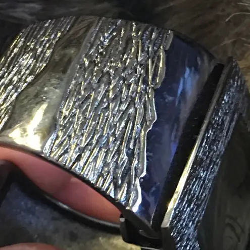 Ladies Geneva Platinum black chrome cuff watch