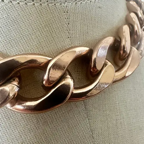 Chunky Rose Gold Curb Chain Toggle Necklace