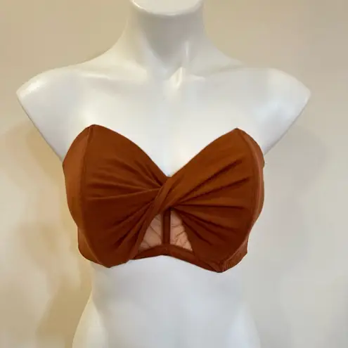 Savage x Fenty Aqua Hour Bandeau Bralette Brown Strapless Bra sz 16-18 1X