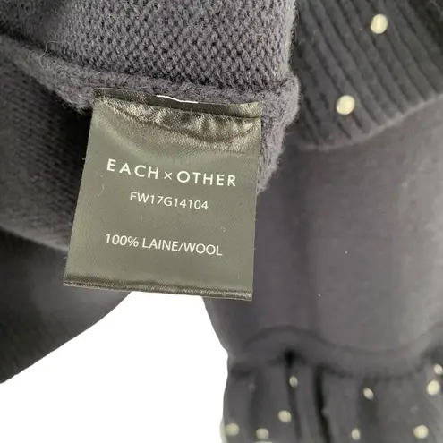 Each x Other Paris Black Wool Studded Ruffle Bell Sleeve Sweater Size Small