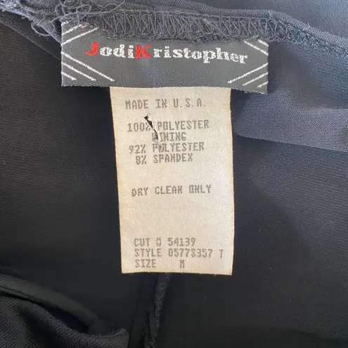 Jodi Kristopher Vintage Early 2000's Asymmetric Cinched Black Midi Prom Dress M