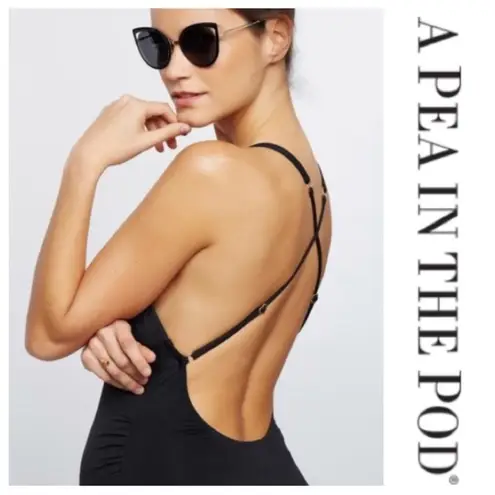 A pea in the pod Criss Cross One Piece Maternity Swimsuit in Black
