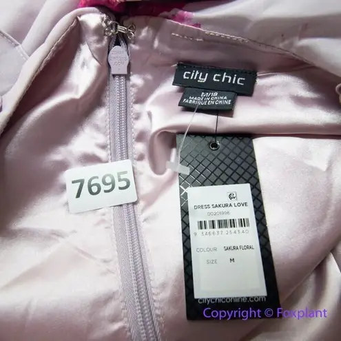 City Chic New! Sakura love maxi floral dress lilac/pink/magenta, size 18