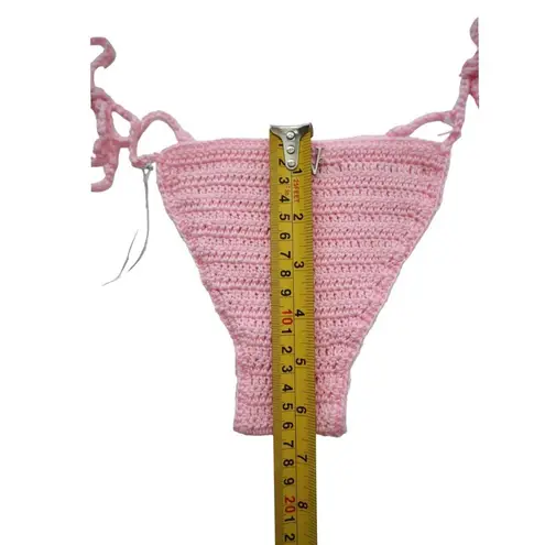 Handmade Nikita Naomi Crochet Swimwear Alize Pink Bikini BOTTOM, Size Medium