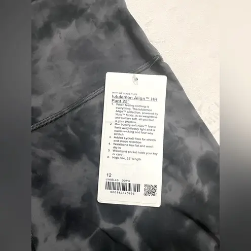 Lululemon  NWT Align High Rise Pants 25” Leggings Diamond Dye Pitch Grey Size 12
