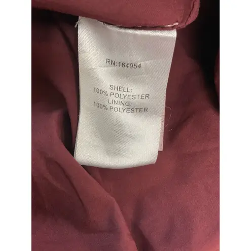 TOCCIN Burgundy Faux Leather Short Sleeve Dress Snap Front Mini Vegan Sz 2 Red