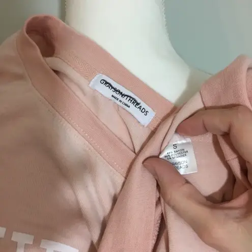 Grayson Threads NWOT Pink White CHEERS Crewneck Sweater Top New - Image 6