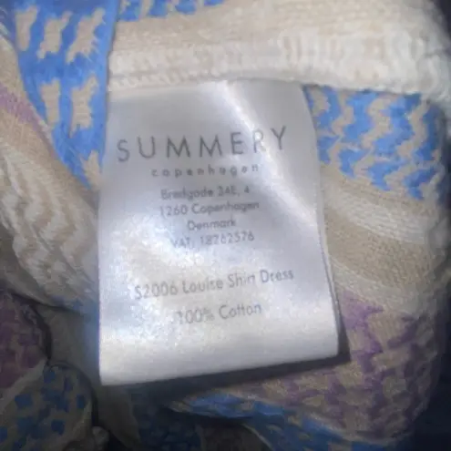 Summery Copenhagen Louise Long Sleeve Shirt Dress Size Small Purple