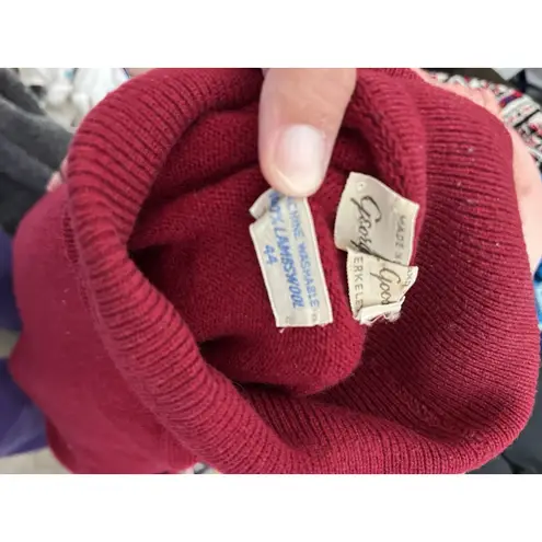 Vintage George Good Womens 100 Percent Lambswool Red Turtleneck Sweater EU 44 Size XL