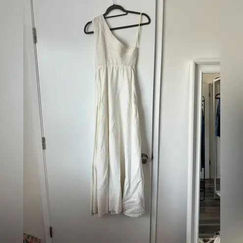 Farm Rio NWT  for Anthropologie one shoulder ivory maxi dress