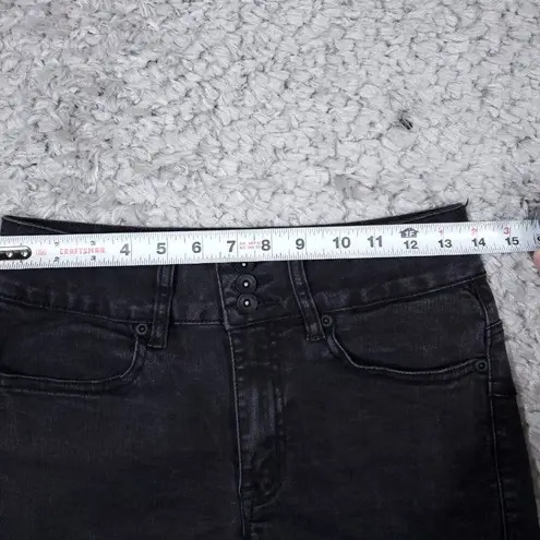 Blackheart Hot Topic High Rise Super Skinny Shorts Stretch Denim Size 3 Black
