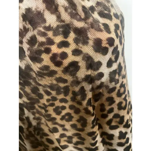 Sharagano Women’s Leopard Sheer Beach Coverup Off Shoulder XL