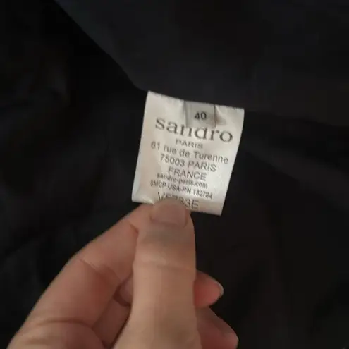 Sandro Blue and Silver Blazer Structured Formal Jacket crop size 40