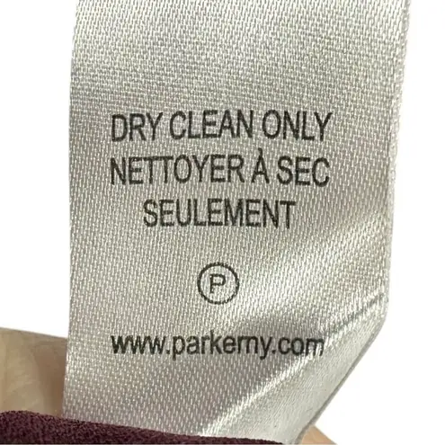 Parker Kimberly Silk Ruffle Mixed Print Mini Dress Purple Floral Long Sleeve M Size M