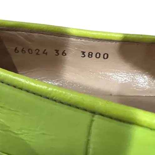 Giuseppe Zanotti Neon Croc Embossed Leather Smoking Slippers Size 36 (6 US)