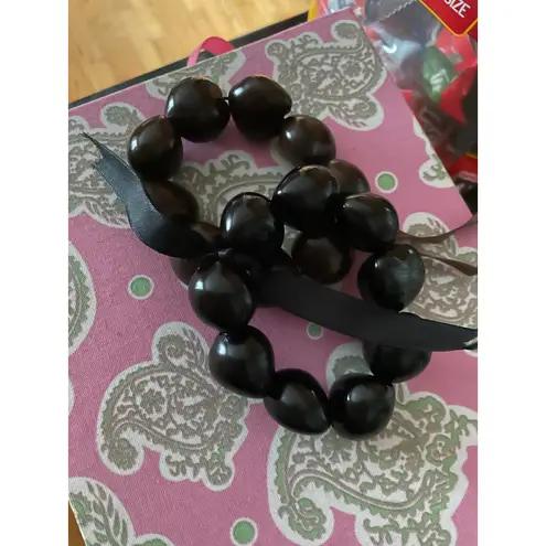 Black and brown stretchy beaded bracelets