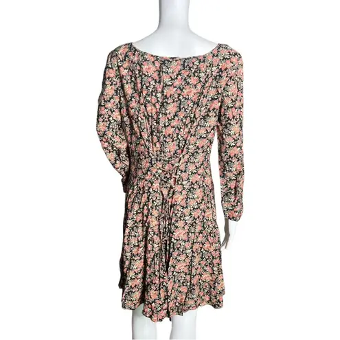 E.D. Michaels Dress Womens 8 10 Petite Fit & Flare Black Pink Floral Vintage Y2K Size 8P