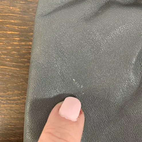 Vintage Antonia Women's Gray Small Genuine Leather Bow Clutch Purse Handbag