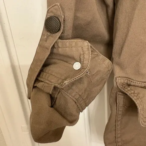 Baccini Khaki Utility Field Jacket Classic Preppy Equestrian Style PM