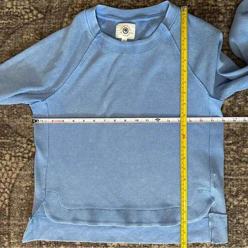 Sundry Sunnyside by Size S Blue Thermal Waffle Knit Pullover Top Long Sleeve Top