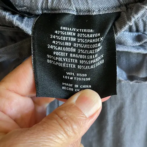 Linen Pants 32 Degrees Cool Elastic Drawstring Lightweight Gray Womens Small