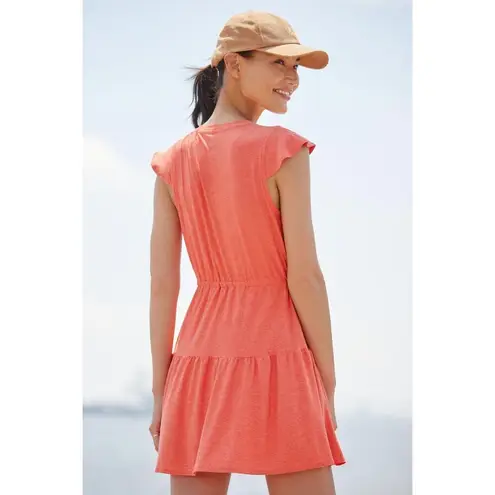 Beyond Yoga  Featherweight  Mini Dress Ruffle Cinch Waist Coral Pink Size Medium