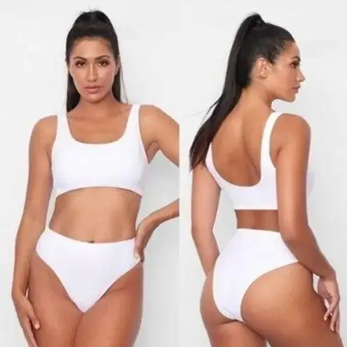 Frederick's of Hollywood NWT Vedra White Bikini Swim Bathing Suit Size Small