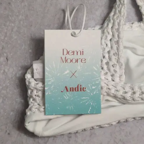 ANDIE NWT Demi Moore X Monaco Top White Crochet Bikini XS