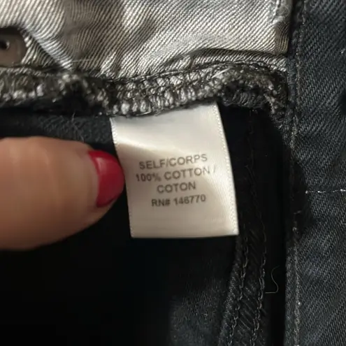 RE/DONE REDONE X Levi's High Rise 70s Stove Pipe Distressed Denim Faded Black Jeans 24 - Image 9