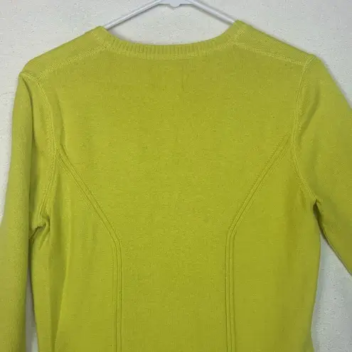 Title Nine womens medium yellow full zip sweater flaw long sleeve cardigan neon
