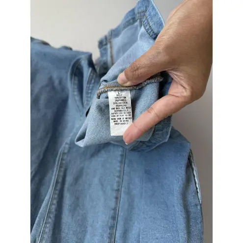 Blue B Denim Mini Dress Belt Buckle Straps Womens Large Festival Concert Western