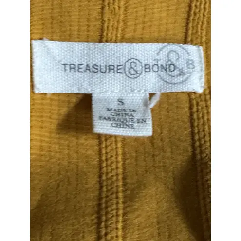 Treasure & Bond Women’s Shirt Small Button Up Tie In Back Mustard Yellow Summer