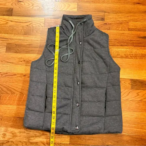 Women’s Medium Gray Full Zip Lined Puffer Vest Utility Winter Sleeveless Casual