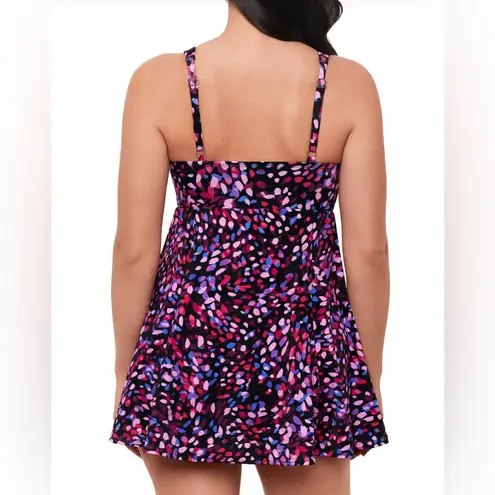 Swim Solutions Bow Front Swim Dress Pink Size 8