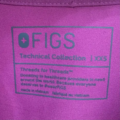 FIGS  WXXSW1003 Rafaela Bright Fuchsia PO#3117 Oversized Scrub Top Size XXS