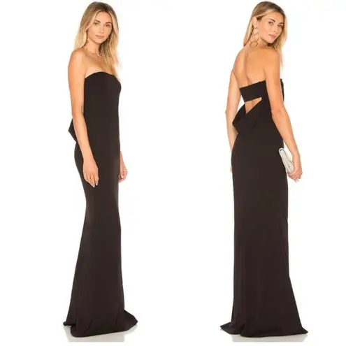 Katie May NEW NWT Mary Kate Strapless Drape Back Gown Black