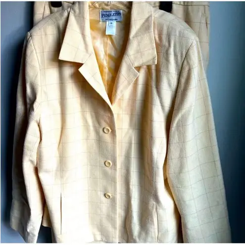 Pendleton Rayon, Wool & Silk Blend Trouser Pant Suit Size 16 and Gorgeous Yellow