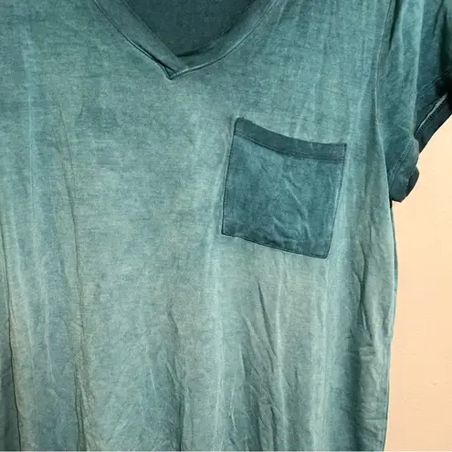 Cable & Gauge Sport V-Neck T-Shirt Turquoise Mineral Wash M