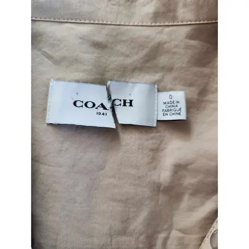 Coach  1941 Dress Cotton Tie Waist Utility Shirt Trench Coat Dress 0