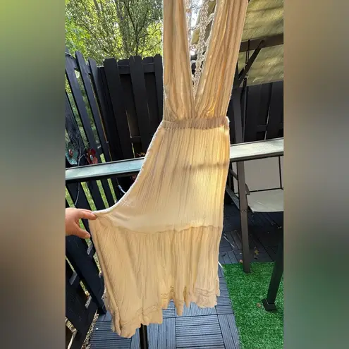 Jen's Pirate Booty x Free People Cream Gauze Crochet Sleeveless Boho Maxi Dress