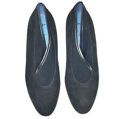 Vintage Thierry Rabotin Women's Black Suede Block Heel Pumps Career Size 38