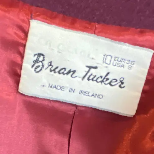 Vintage Brian Tucker Made in Ireland Plum Wool Blazer Tailored 2
