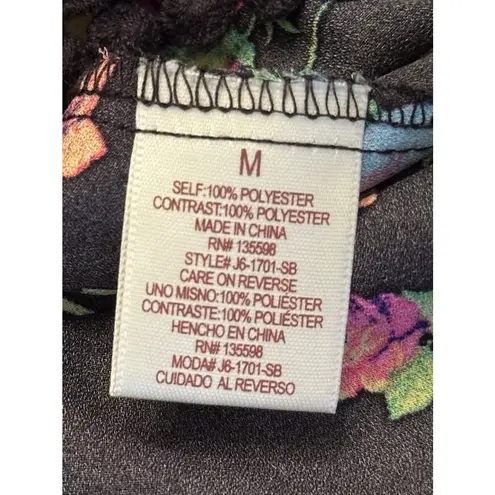 Liberty Love Medium Floral Shorts Romper With Pom Pom Trim