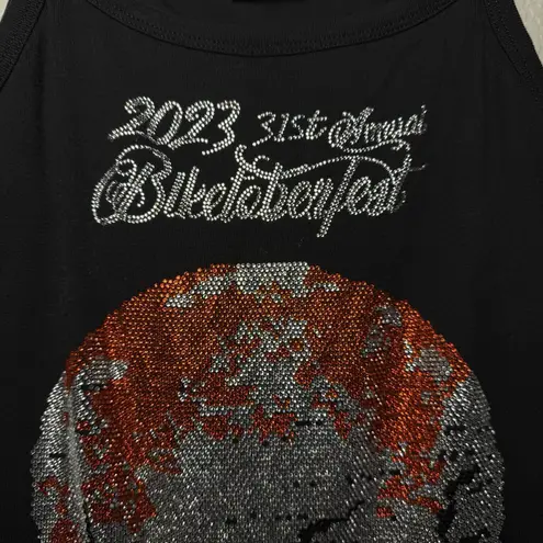 BikerLife Women's Biketoberfest 2023 Skull Rhinestone Tank Top 3XL Black Goth Size undefined