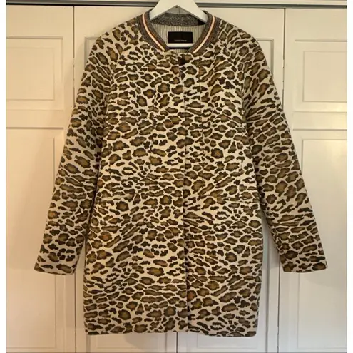 Maison Scotch leopard print car coat size 2/M