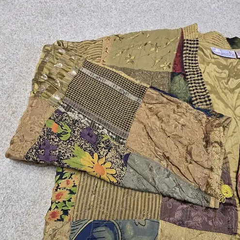 Celeste Patchwork Artsy Bohemian Floral Blazer Sz M/L Size L