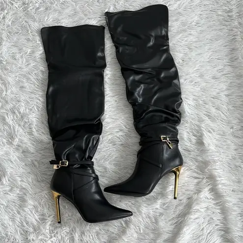 Shoedazzle  Women’s Marcey Heeled Tall Boot in black size 9