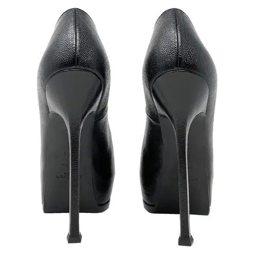 YSL  Tribute 120 Black Leather Platform Pumps