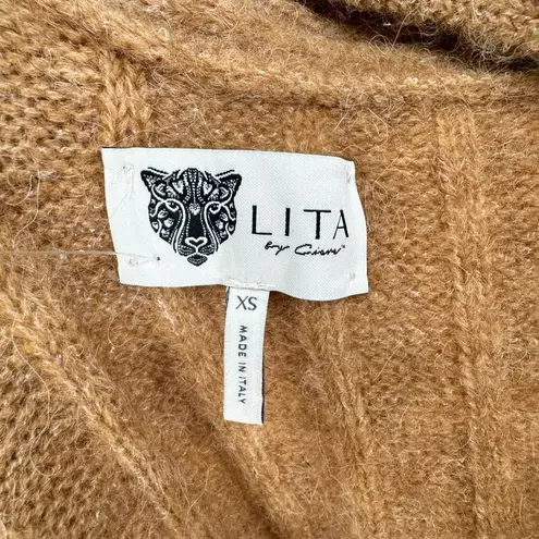Revolve x LITA by Ciara Long Open Front Cardigan Tan NWOT XS